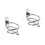 2Pcs Anti-Rust Hair Dryer Holder Rack Wall-Mounted Silver Storage 3