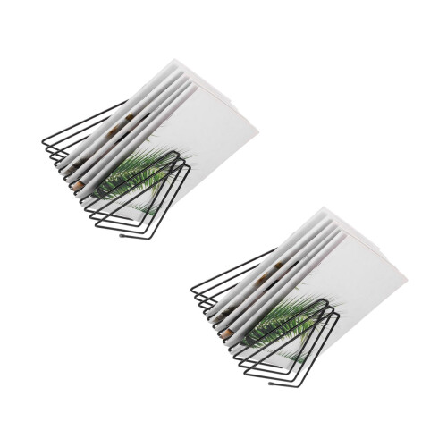 2Pcs Triangle Metal Wire File Folder Rack Black Adjustable Desk Sorter 1