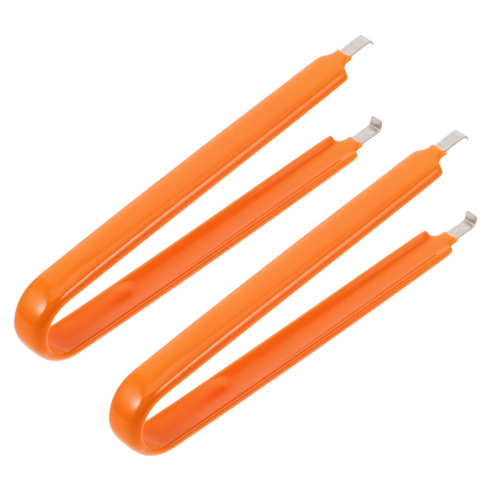 8Pcs Car Fuse Tweezer Tool Stainless Steel Fuse Puller Plier Orange 3603166607716