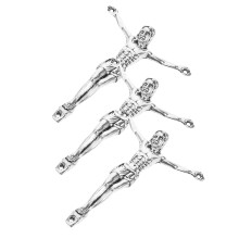 12Pcs Silver Metal Jesus Corpus Figurines for DIY Cross Crafting Decor