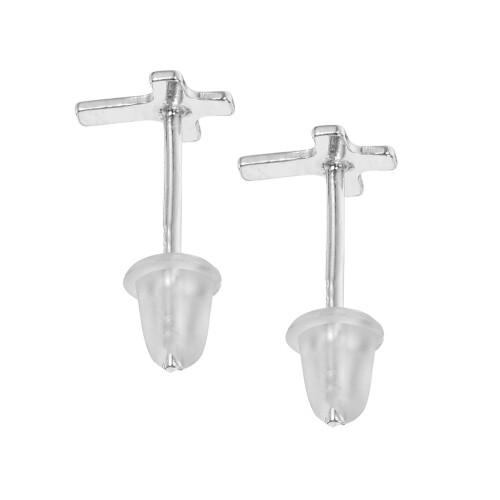 5Pcs Silver Cross Stud Earrings Lightweight for Daily Wear