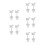 5Pcs Silver Cross Stud Earrings Lightweight for Daily Wear 7