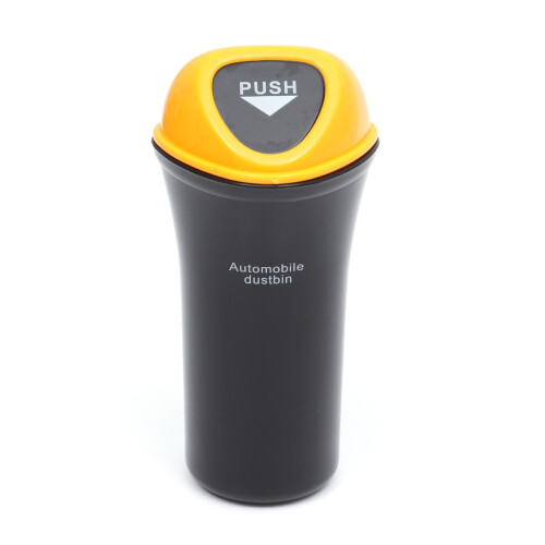 2Pcs Yellow Car Bin Leakproof Auto Trash Can with Space Saving Clip 1