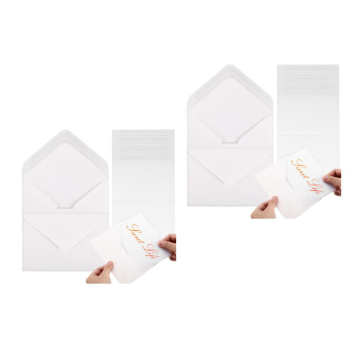 100Sets Small White Paper Envelopes and Folded Cards for Invitations 1