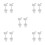 5Pcs Silver Cross Stud Earrings Lightweight for Daily Wear 6