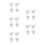 5Pcs Silver Cross Stud Earrings Lightweight for Daily Wear 9
