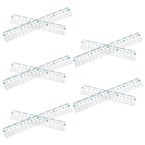 20Pcs Transparent Plastic Ruler with Wave Edge for Drawing and Exams