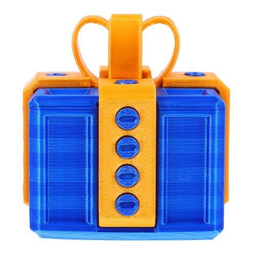 2Sets Unique Plastic Fun Gift Box Statue Multi-Color Desktop Adornment