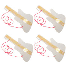 8Sets DIY Kids Wooden Guitar Unpainted Beige Toddler Music Instrument