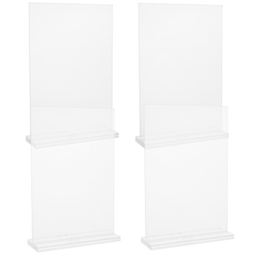8Pcs Lightweight Acrylic Display Stands Clear Sign Holders for Tables