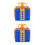 2Sets Unique Plastic Fun Gift Box Statue Multi-Color Desktop Adornment 5