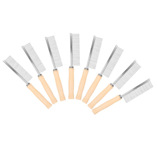 16Pièces Démêlant Métal Pour Animaux Bois Manche Multi Usage 1