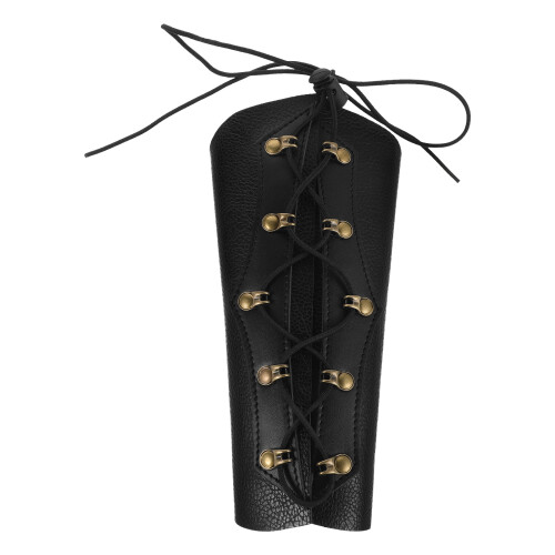 Adjustable Black PU Forearm Guard for Outdoor Archery