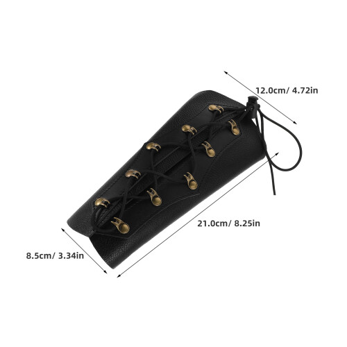 Adjustable Black PU Forearm Guard for Outdoor Archery 2