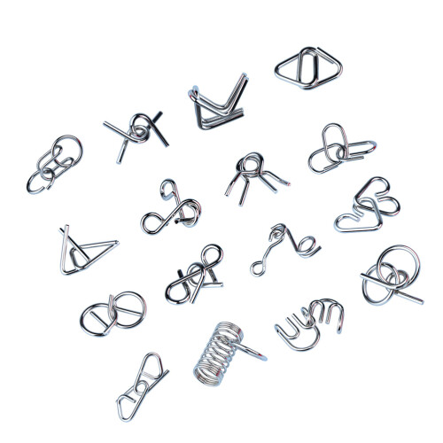 1Set Ring Puzzle Set Metal Brain Teaser Intelligence Game for Kids