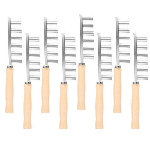 16Pièces Démêlant Métal Pour Animaux Bois Manche Multi Usage 2
