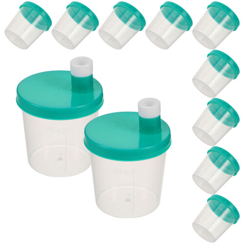 120Pcs Green Plastic Urine Sample Cups Screw Caps for Labs 1