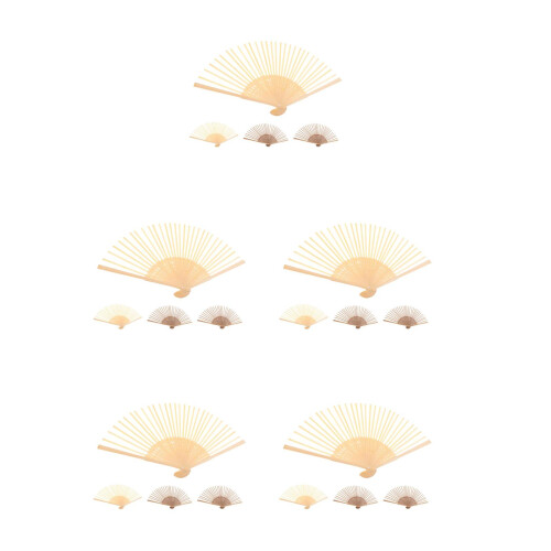 20Pcs Handcrafted Bamboo Fan Frames Assorted Color DIY Fan Making Set 2