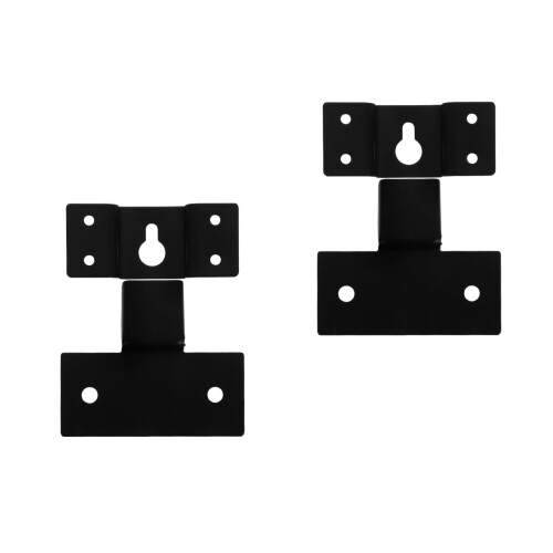 2Sets Space-Saving Black Iron Speaker Hooks Wall Mount Brackets 2