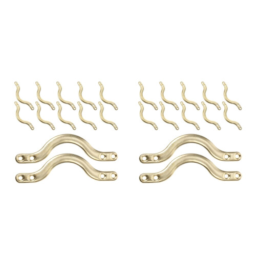 24Pcs Golden Metal Billiard Table Corner Brackets Net Pockets Kit 2