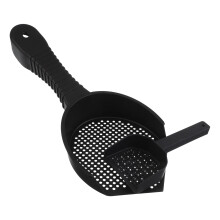 8Pcs Ergonomic Black Plastic Cat Litter Scooper Set Fine Sift Design