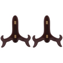 2Pcs Bamboo Tea Cake Rack Brown - Stable Rustic Kitchen Display Easel