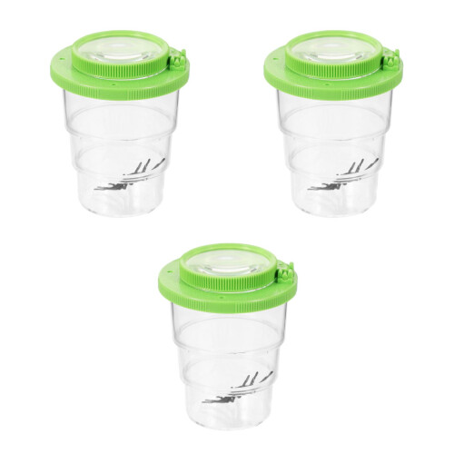 3Pcs Plastic Green Insect Viewer Portable Magnifier Jar 2