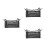 3Pcs Outdoor Camping Table Foldable with Mesh Storage Net Black Sturdy 5