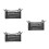 3Pcs Outdoor Camping Table Foldable with Mesh Storage Net Black Sturdy 3