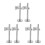 6Pcs Durable Silver Handrail Wall Mount Brackets Adjustable for Stairs 8