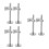 6Pcs Durable Silver Handrail Wall Mount Brackets Adjustable for Stairs 7