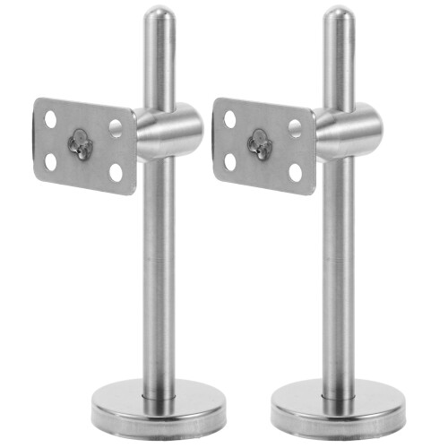 6Pcs Durable Silver Handrail Wall Mount Brackets Adjustable for Stairs