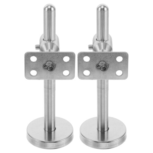 6Pcs Durable Silver Handrail Wall Mount Brackets Adjustable for Stairs 2