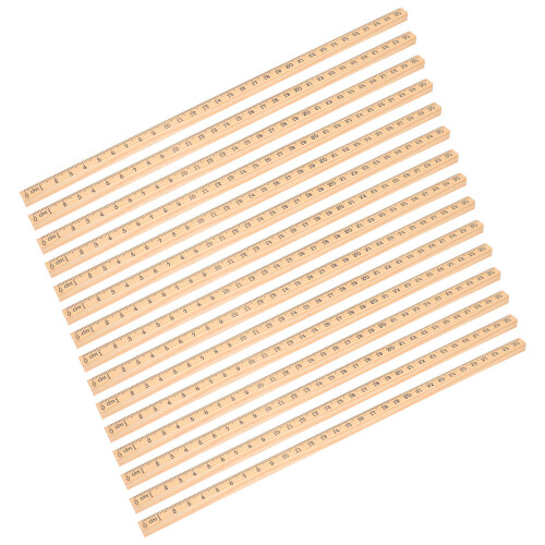 30Pcs Khaki Wood Scale Rulers Bulk for Drawing and Carpentry Projects