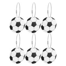 6Pcs Durable Acrylic Soccer Luggage Tags with Metal Rings for Bags