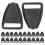 200Pcs Black Plastic Replacement Buckles for Safety Chin Straps 1
