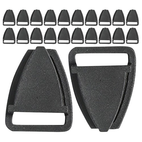 200Pcs Black Plastic Replacement Buckles for Safety Chin Straps 2