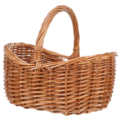 2Pcs Vintage Style Willow Handwoven Storage Baskets Multipurpose Carry 2