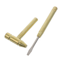 4Pcs Portable Golden Miniature Hammer Screwdriver Set Zinc Alloy Combo