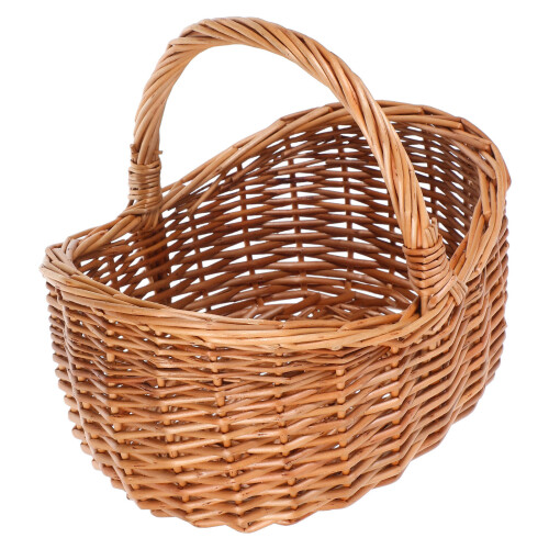 2Pcs Vintage Style Willow Handwoven Storage Baskets Multipurpose Carry 1