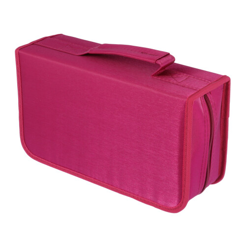 3Pcs Large Capacity Red Dvd Cloth Bag Smooth Zippered Cd Holder Case 2