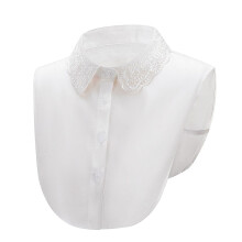 2Pcs Cotton Faux Shirt Collar Detachable Half Collar for Women White