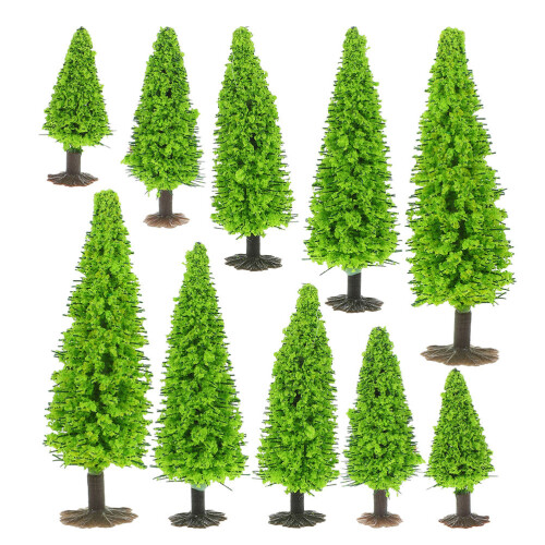 50Pcs Plastic Miniature Trees for Model Train Diorama Landscape Decor
