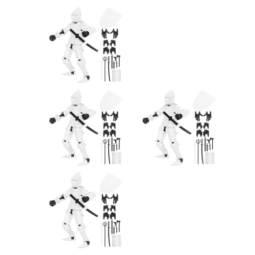 4Sets Articulated Knight Warrior Action Figures for Play and Display 2