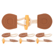 16Sets Brown Wooden Toggle Buckle Buttons Sew-on for Windbreaker Coats