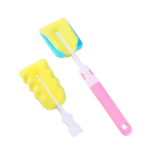 4Pcs Sponge Cleaning Brush for Baby Bottles Pink Replacement 2