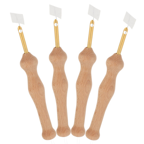 16Sets Embroidery Needlework Kit Wood Handle Punch Needle for Home DIY 1