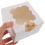 50Pcs Sturdy White Bakery Boxes with Window and Thank You Stickers 3