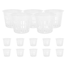 30Pcs White Plastic Hydroponic Cups Slotted Mesh Net Pots for Garden