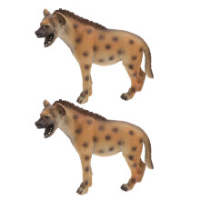 10Pcs Plastic Hyena Animal Toy Realistic Wildlife Model for Kids Play